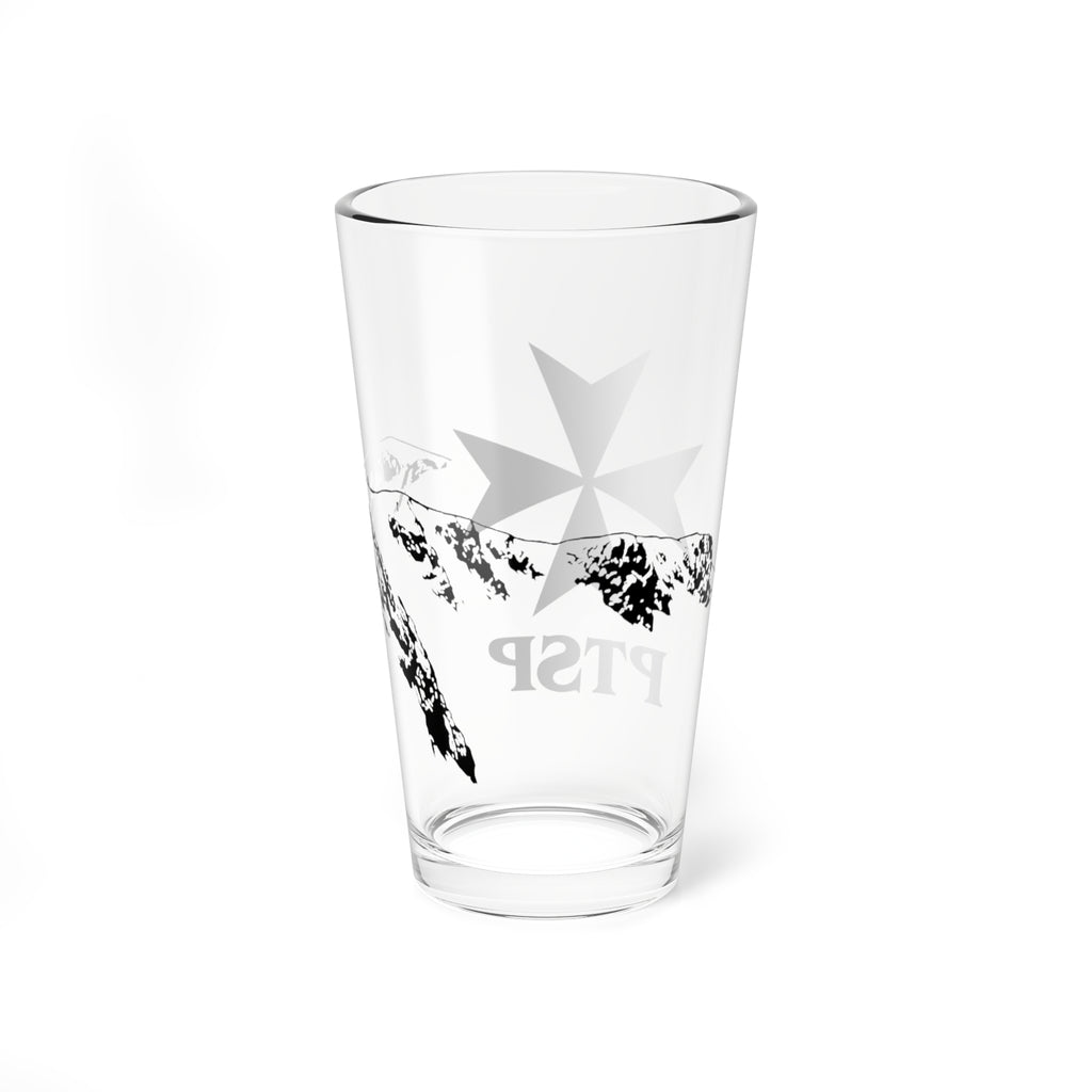 PTSP Maltese Cross Mixing Glass — 16oz Cocktail & Bartending Pint