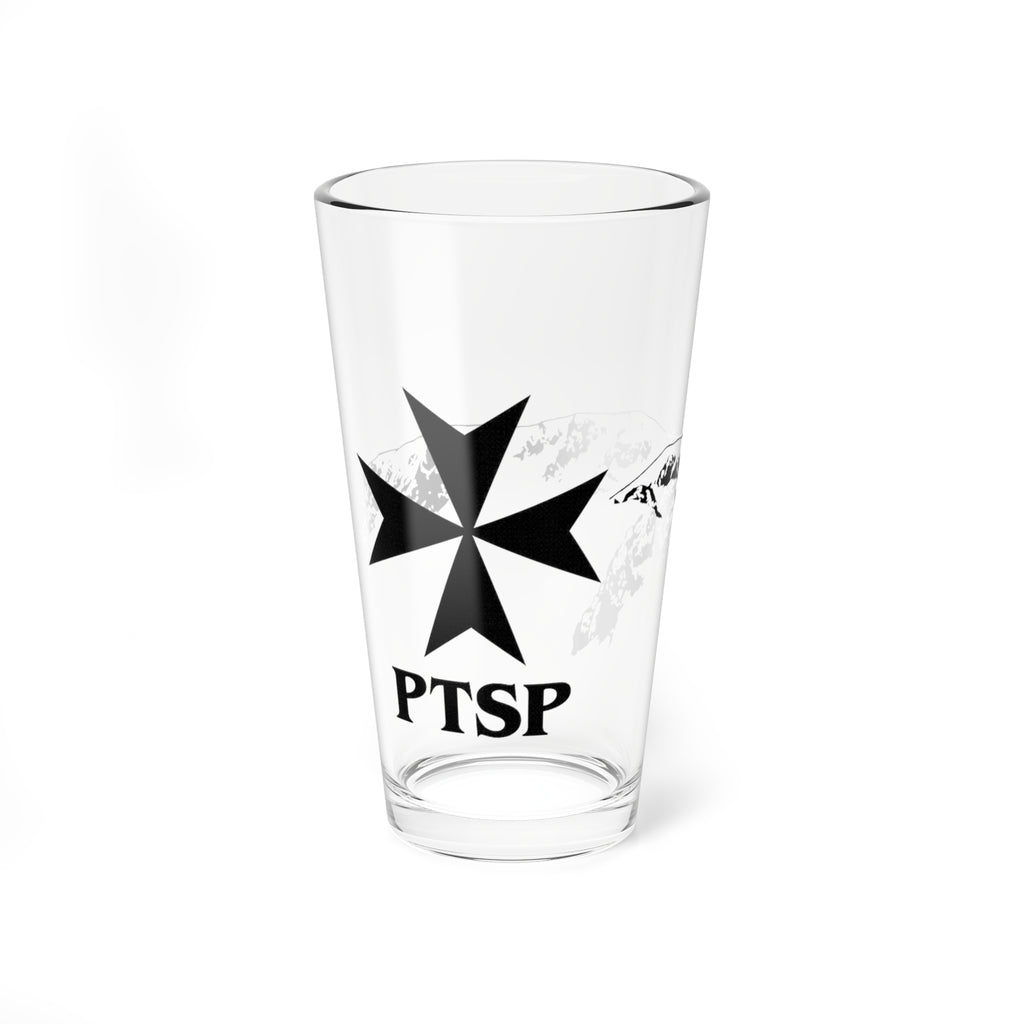 PTSP Maltese Cross Mixing Glass — 16oz Cocktail & Bartending Pint